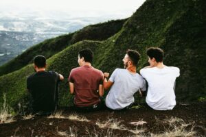 Friends camping